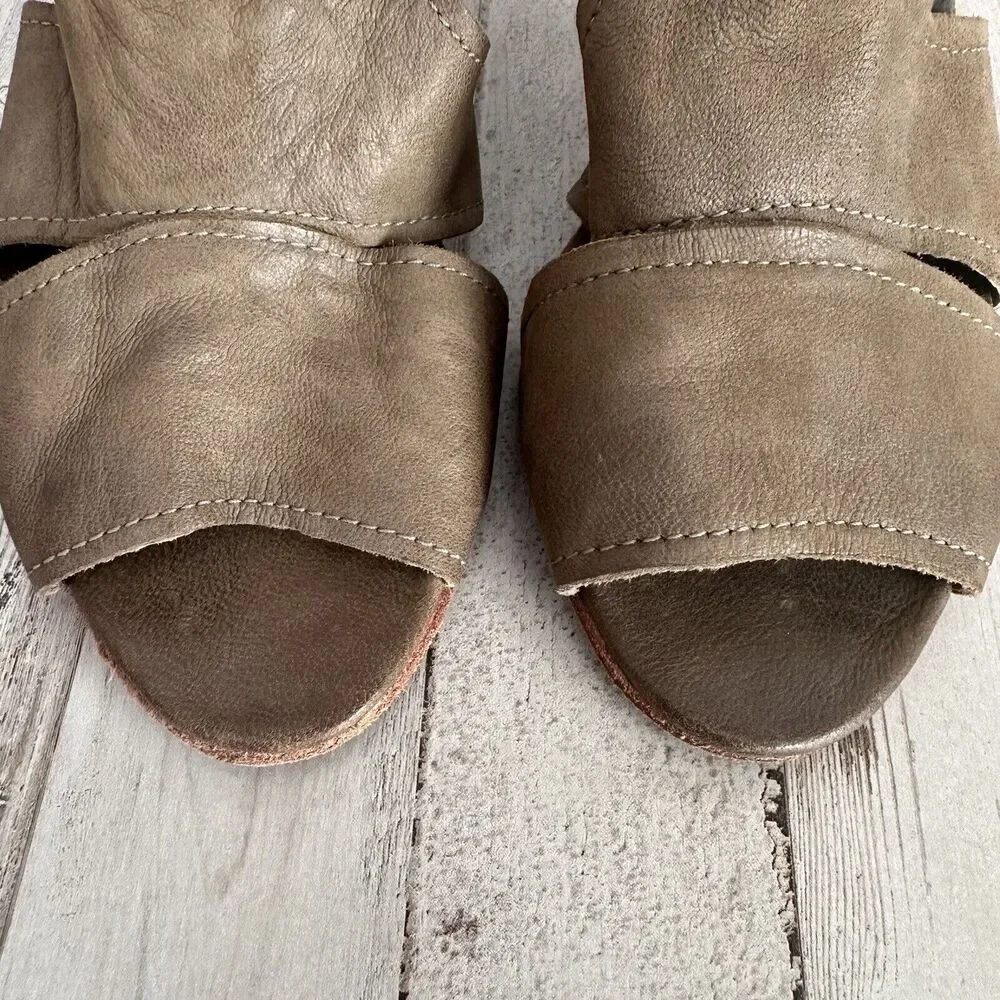 Free People Effie Booties Boots 38 7.5‎ Zipper Cut Out Trendy Summer Party Stone